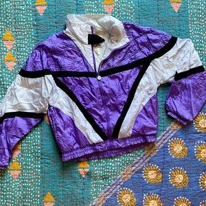 VINTAGE Early 90s Purple and White Olympic Exposure Windbreaker - Size S